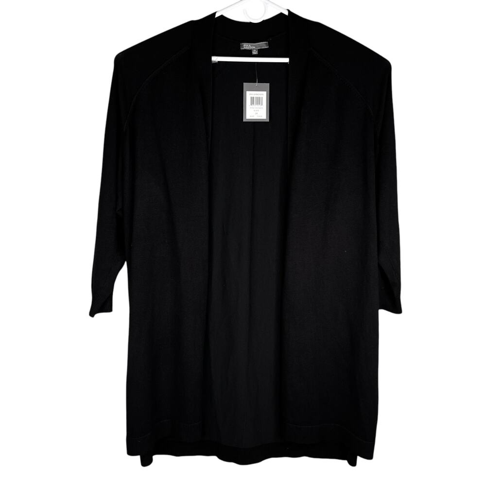 89th & Madison Black Duster Sweater Cardigan 2X Open Cozy New